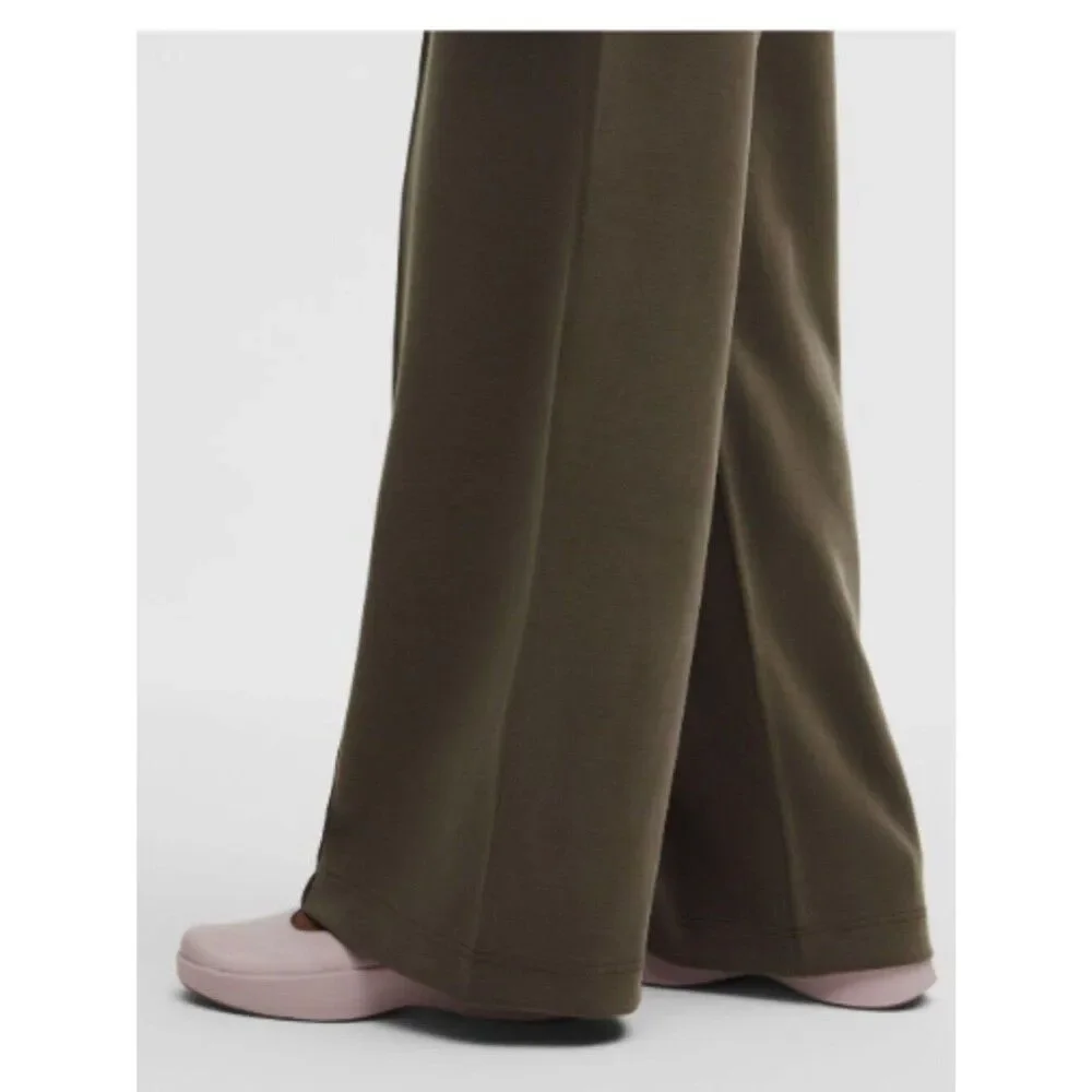 Lululemon Softstreme Pintuck High-Rise Wide-Leg Pant Olive Brown